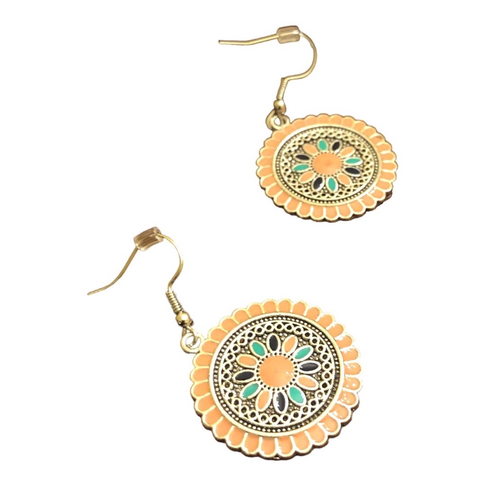 Duufin Mandala Design Earrings Women's Multicolor